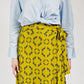 Leopard Stroll Wrap Skirt in Chartreuse