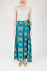 Leopard Gold Wrap Skirt in Teal