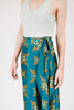 Leopard Gold Wrap Skirt in Teal