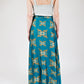 Leopard Gold Wrap Skirt in Teal