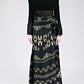 Golden Lions Wrap Skirt in Black