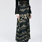 Golden Lions Wrap Skirt in Black