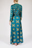 Leopard Gold Wrap Skirt in Teal