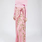 Golden Lions Wrap Skirt in Dusty Pink