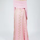 Golden Lions Wrap Skirt in Dusty Pink