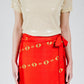 Cheetah Gold Chains Wrap Skirt in Vermilion