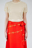 Cheetah Gold Chains Wrap Skirt in Vermilion