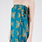 Leopard Gold Wrap Skirt in Teal