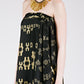 Golden Lions Wrap Skirt in Black