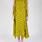 Leopard Stroll Wrap Skirt in Chartreuse