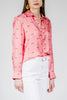 Gold Leopard Stroll Button-Down Blouse in Rose