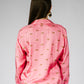 Gold Leopard Stroll Button-Down Blouse in Rose