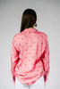 Gold Leopard Stroll Button-Down Blouse in Rose