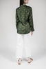 Gold Leopard Stroll Button-Down Blouse in Camo Green