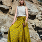 Leopard Stroll Wrap Skirt in Chartreuse