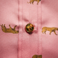 Gold Leopard Stroll Button-Down Blouse in Rose